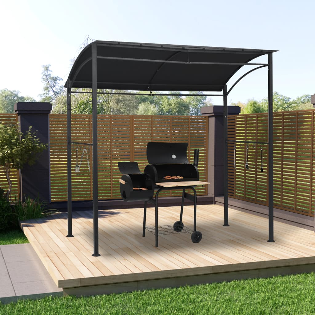 BBQ Gazebo 215x150x220 cm Anthracite Steel - Merkel Designers