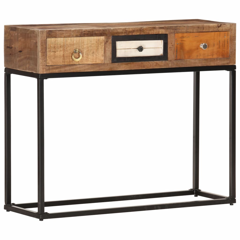 Console Table Gold 90x30x75 cm Solid Reclaimed Wood - Direct Imports