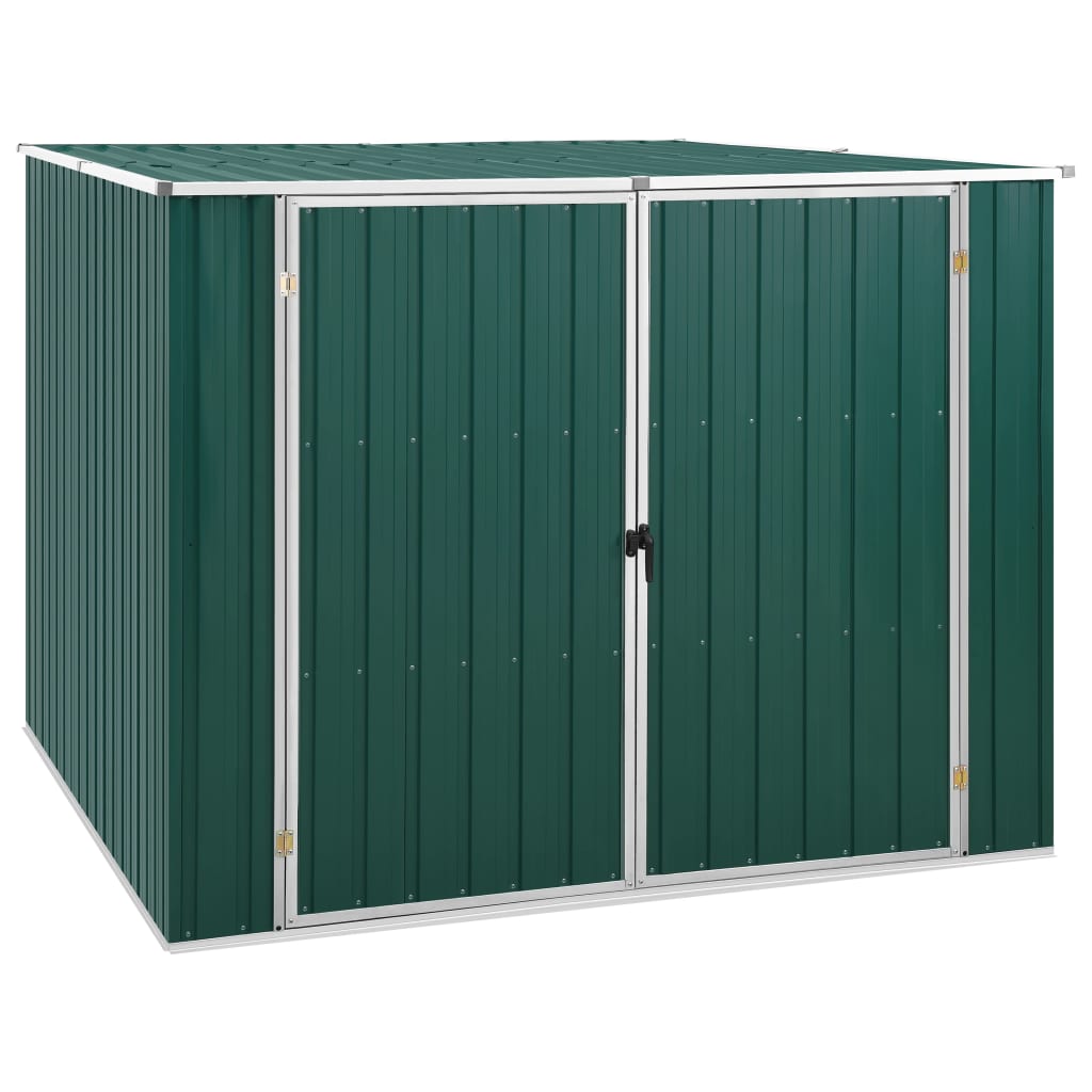 Garden Shed Green 195x198x159 cm Galvanised Steel - Tyrell & Tyrell