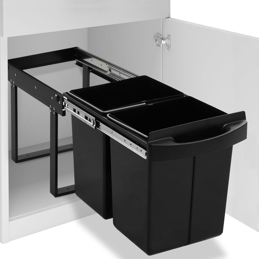 Kitchen Cupboard Pull-out Dustbin Soft-Close 48 L - Direct Imports