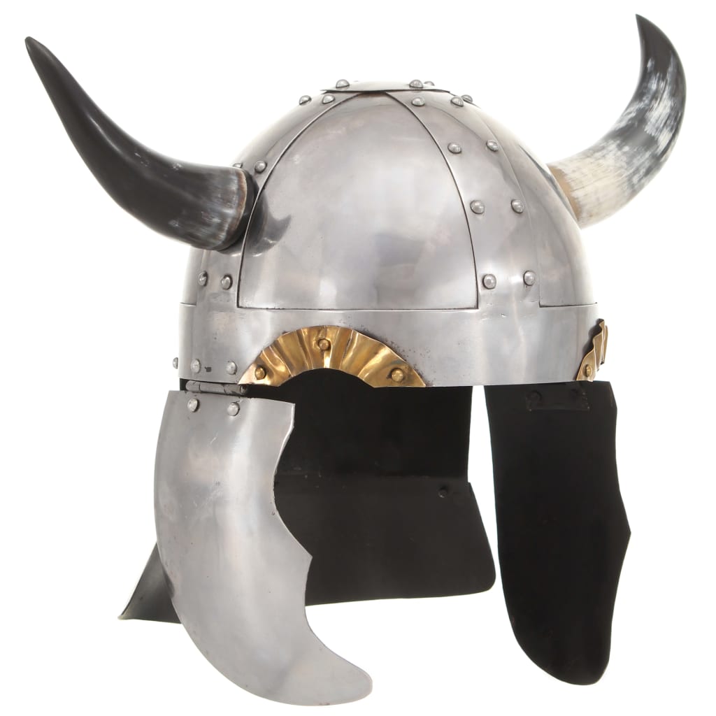 Fantasy Viking Helmet LARP Silver Steel - Brittle & Co