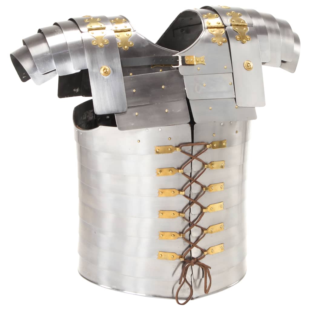 Roman Soldier Body Armour Replica LARP Silver Steel - Decor Base