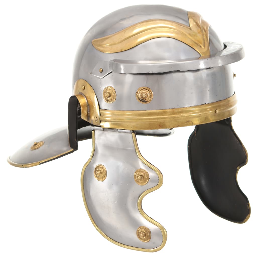 Roman Soldier Helmet Antique Replica LARP Silver Steel - The Home Maker