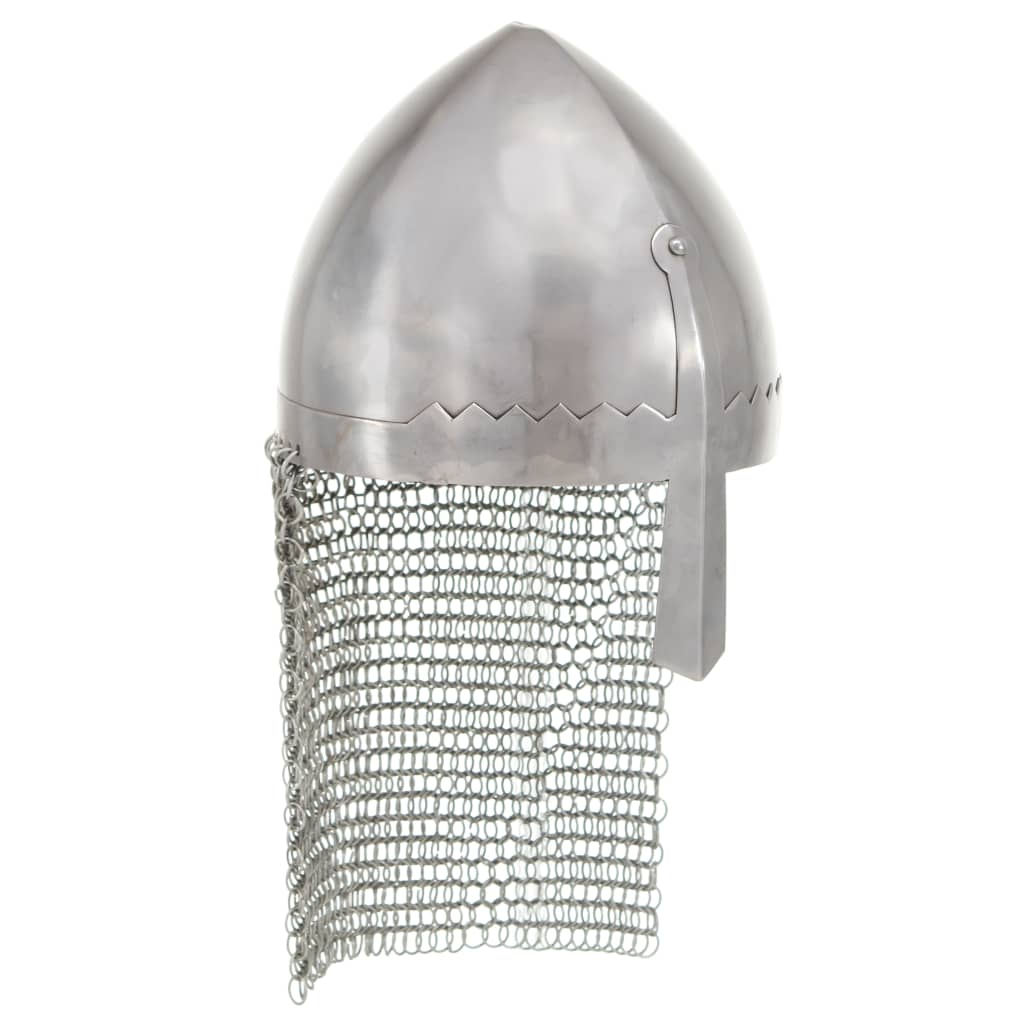 Knight Helmet Antique Replica LARP Silver Steel - Design Hut