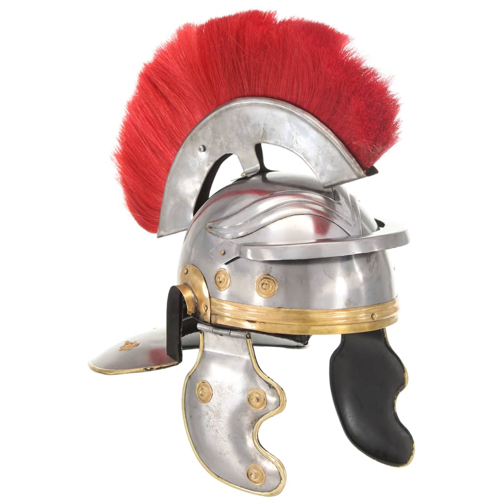Roman Soldier Helmet Antique Replica LARP Silver Steel - Tyrell & Tyrell