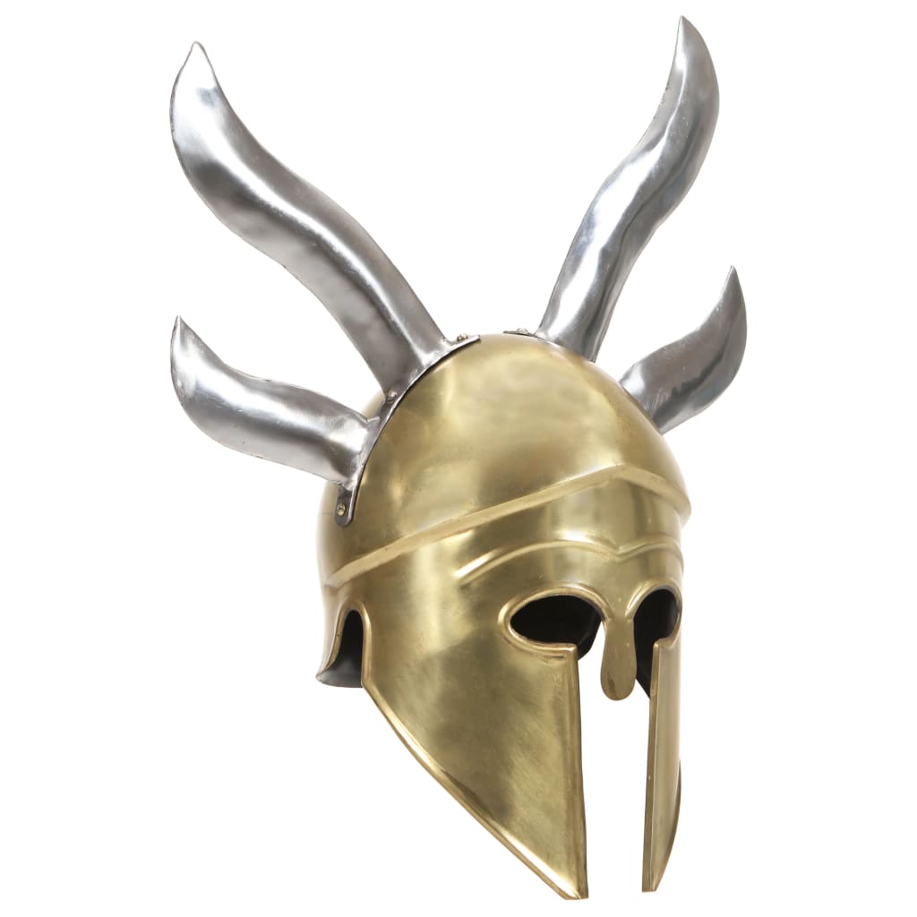 Morli Greek Warrior Helmet Antique Replica LARP Brass Steel - Merlin Deals
