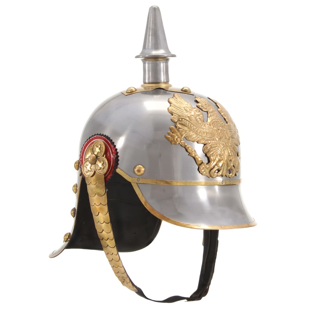 Morli German Prussian Helmet Antique Replica LARP Silver Steel - Merlin Deals
