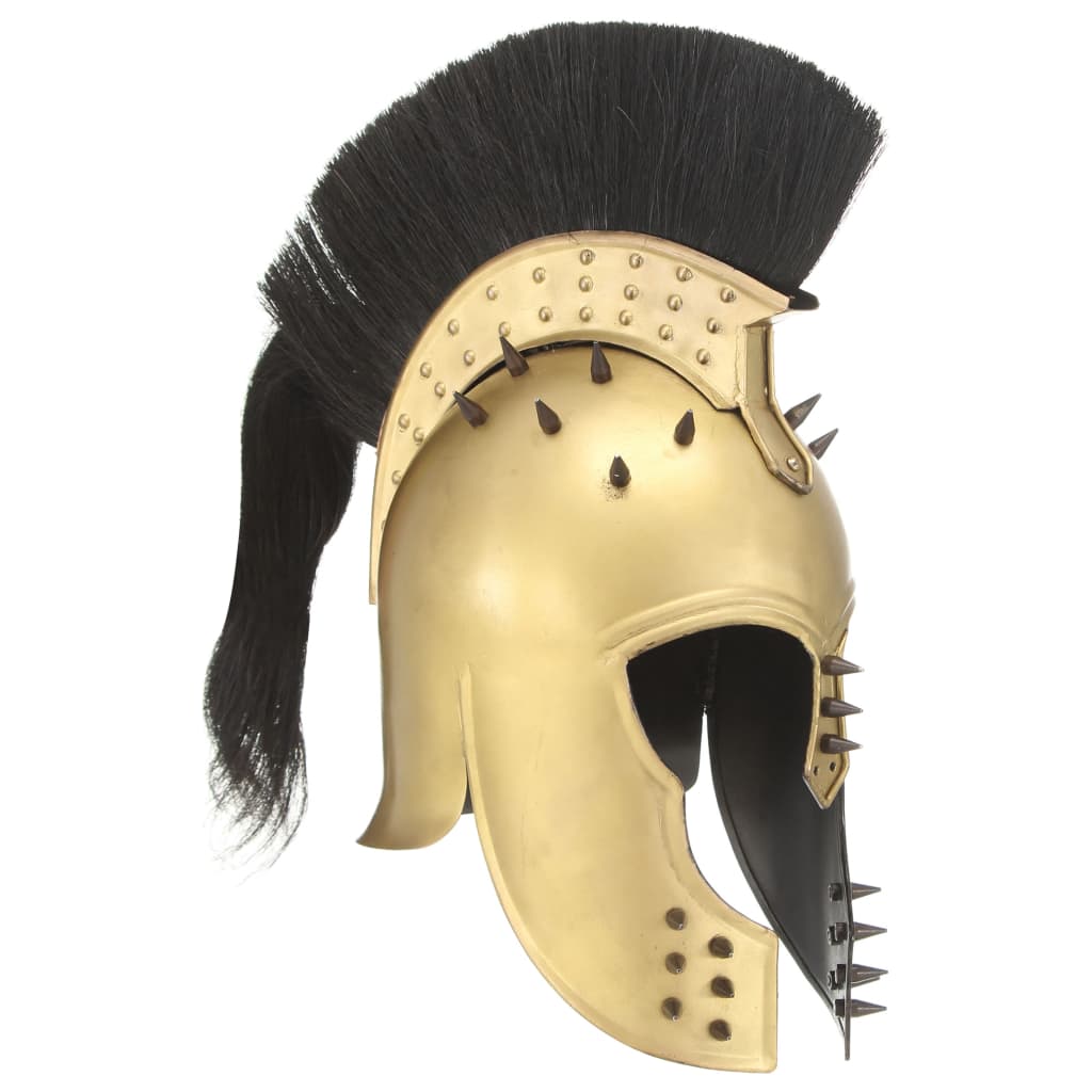 Morli Greek Warrior Helmet Antique Replica LARP Brass Steel - Merlin Deals