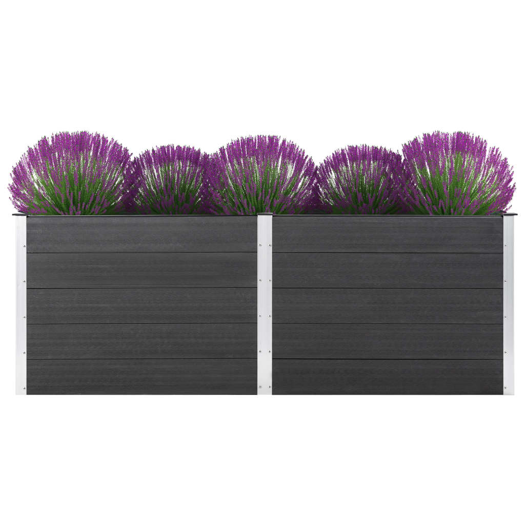 Garden Raised Bed 250x100x91 cm WPC Grey - All Things Good