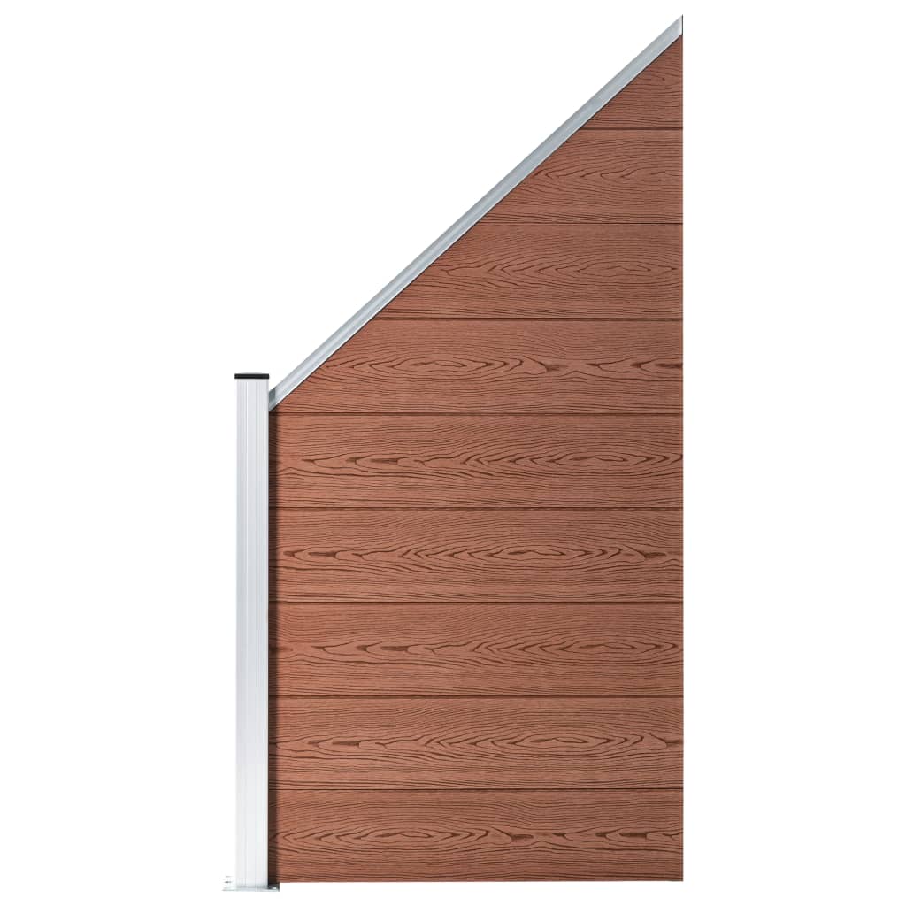 Fence Panel WPC 95x(105-180) cm Brown - Decor Base