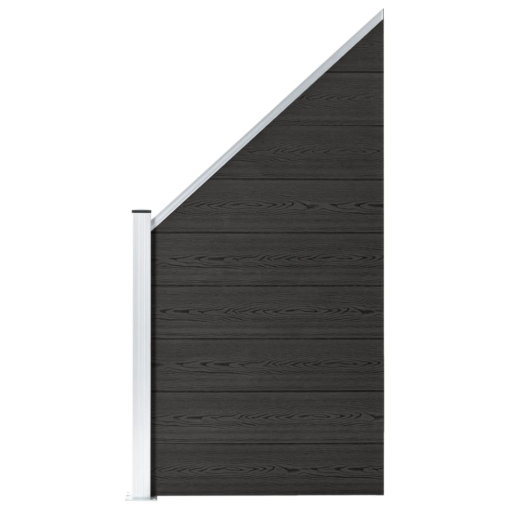 Fence Panel WPC 95x(105-180) cm Grey - Unbeatable Bargains