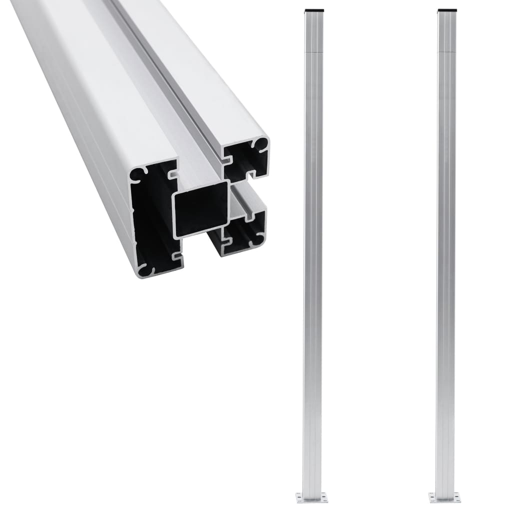 Fence Posts 2 pcs Aluminium 185 cm - R and M Furniture