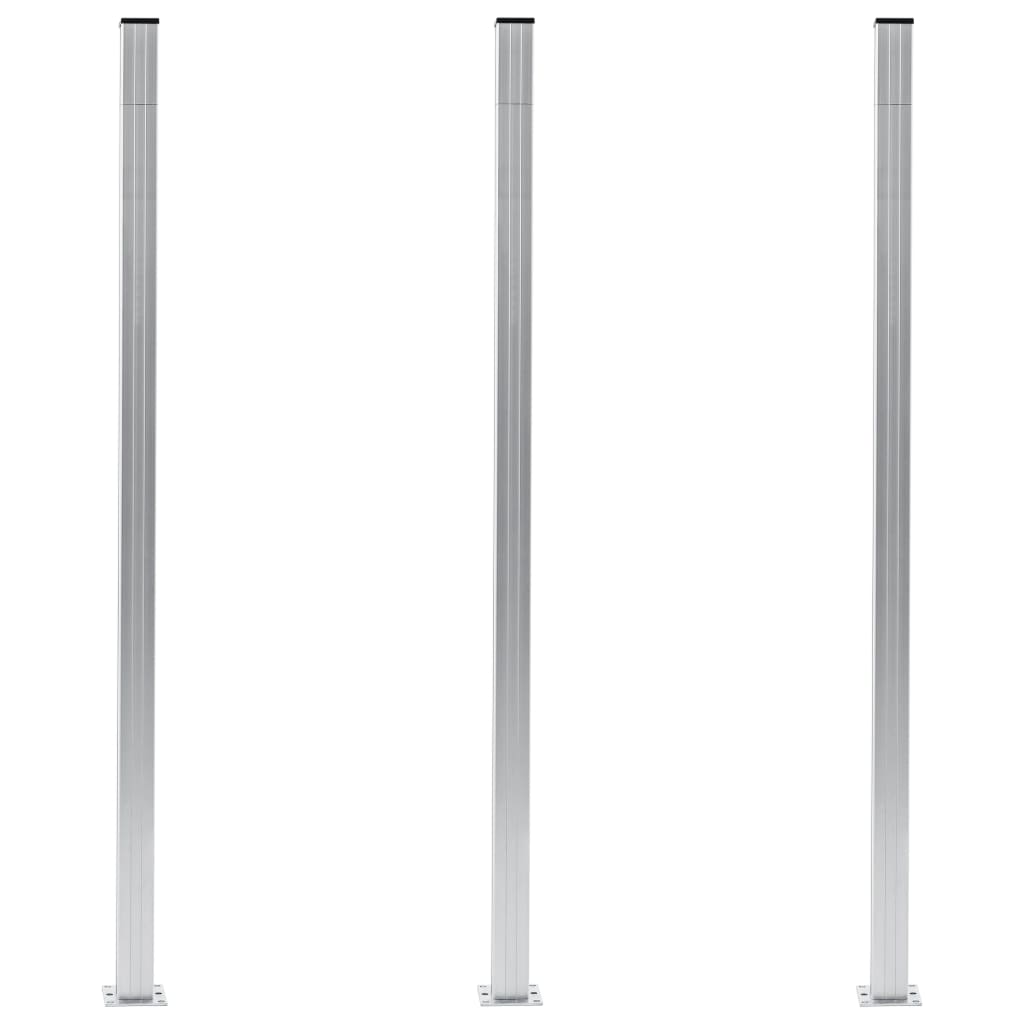 Fence Posts 3 pcs Aluminium 185 cm - Style and Chic