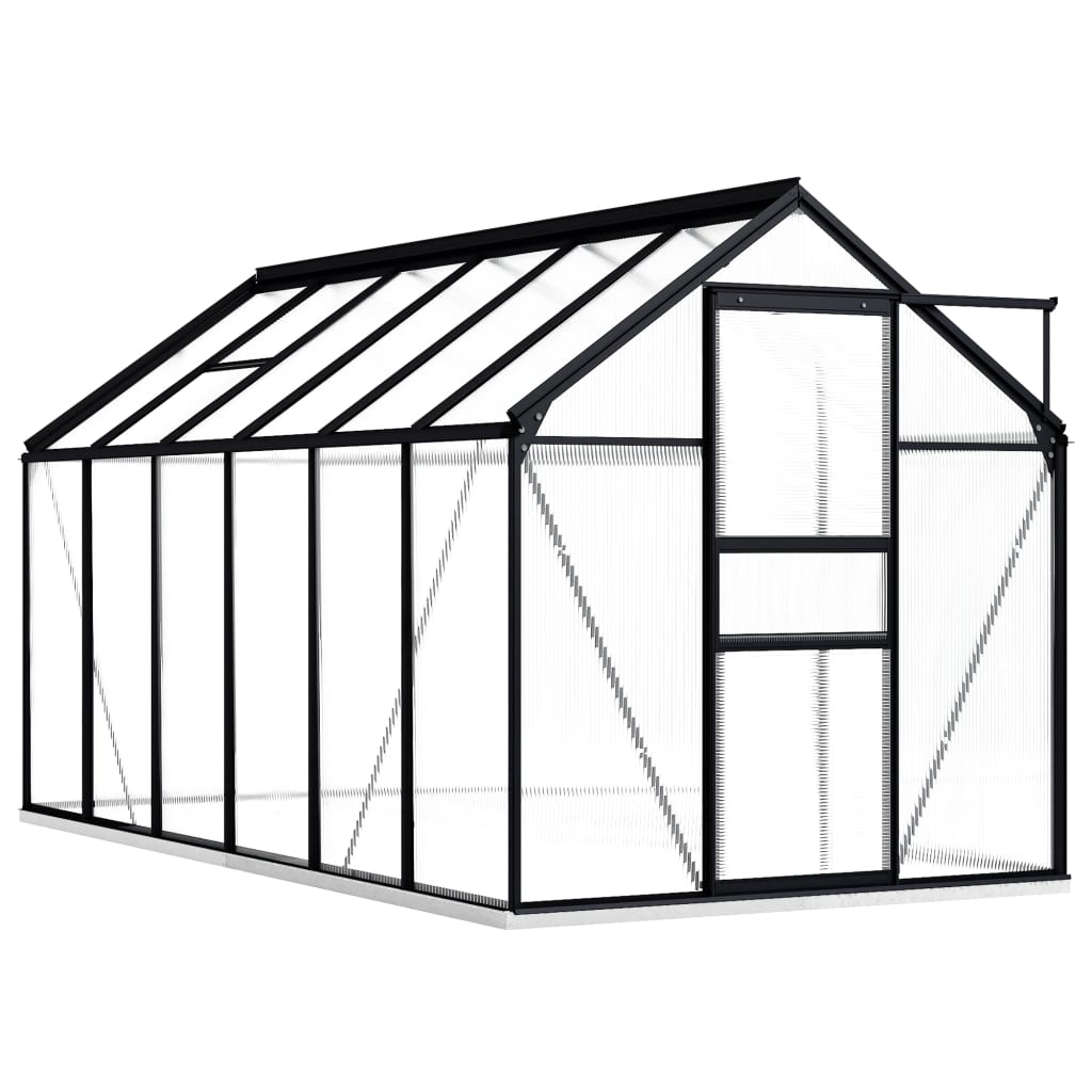 Greenhouse with Base Frame Anthracite Aluminium 7.03 mÂ² - Casper Homes