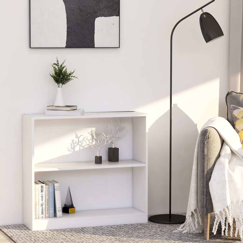 Bookshelf White 80x24x75 cm Chipboard - All Things Good