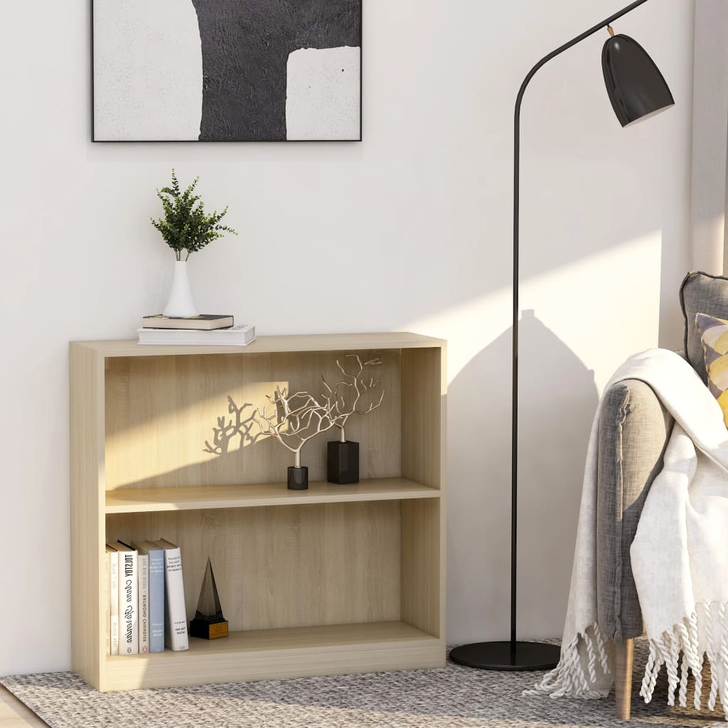 Bookshelf Sonoma Oak 80x24x75 cm Chipboard - Casper Homes