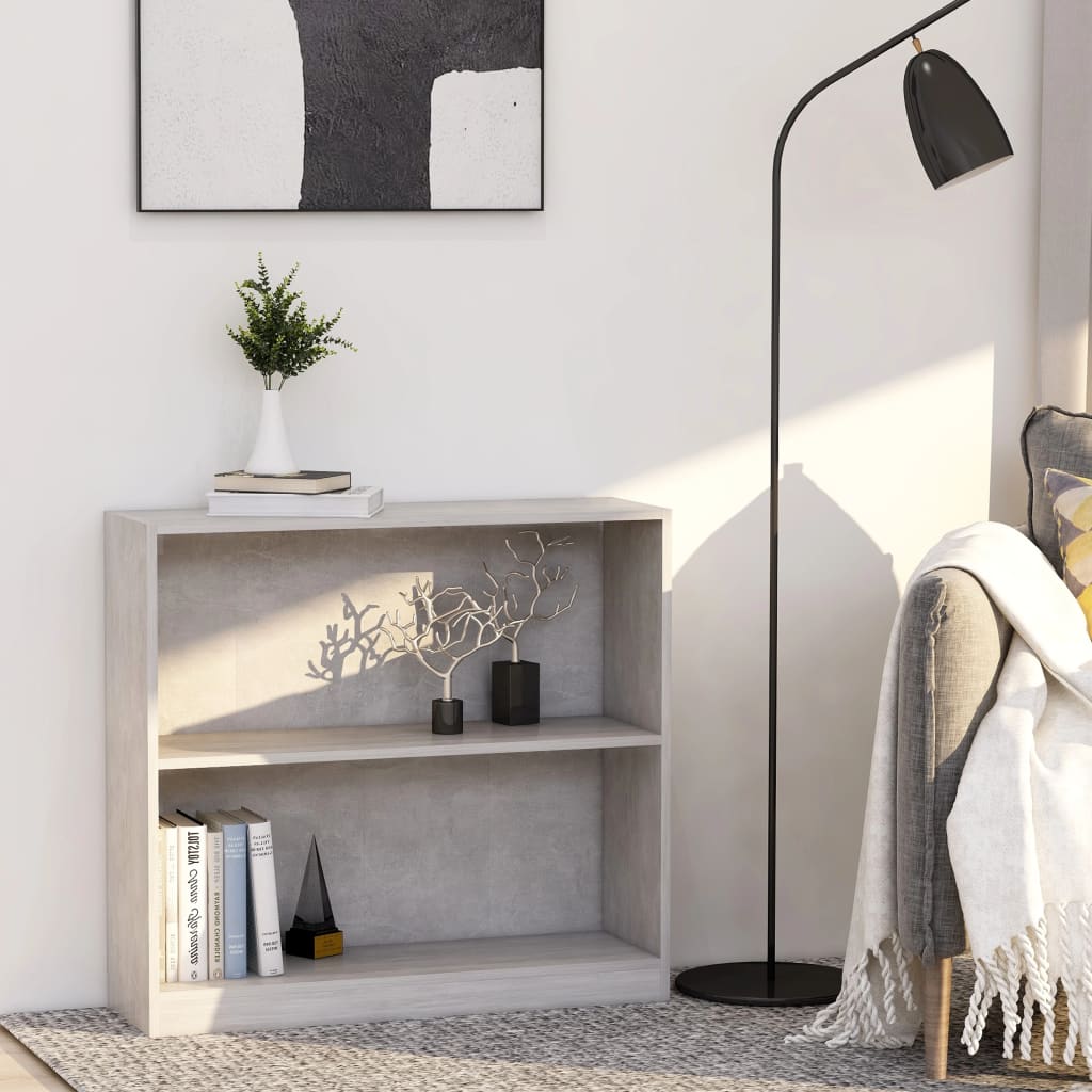 Bookshelf Concrete Grey 80x24x75 cm Chipboard - Merkel Designers
