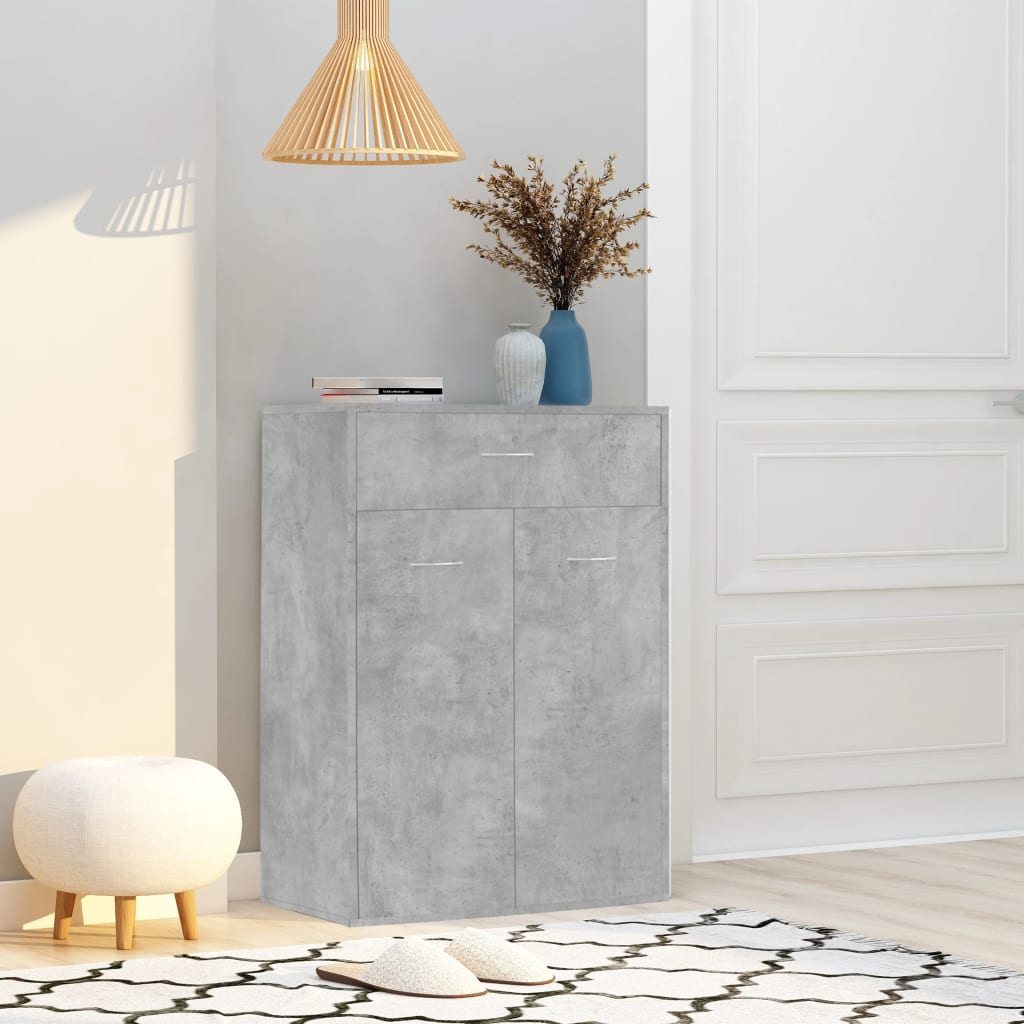 Shoe Cabinet Concrete Grey 60x35x84 cm Engineered Wood - Unbeatable Bargains