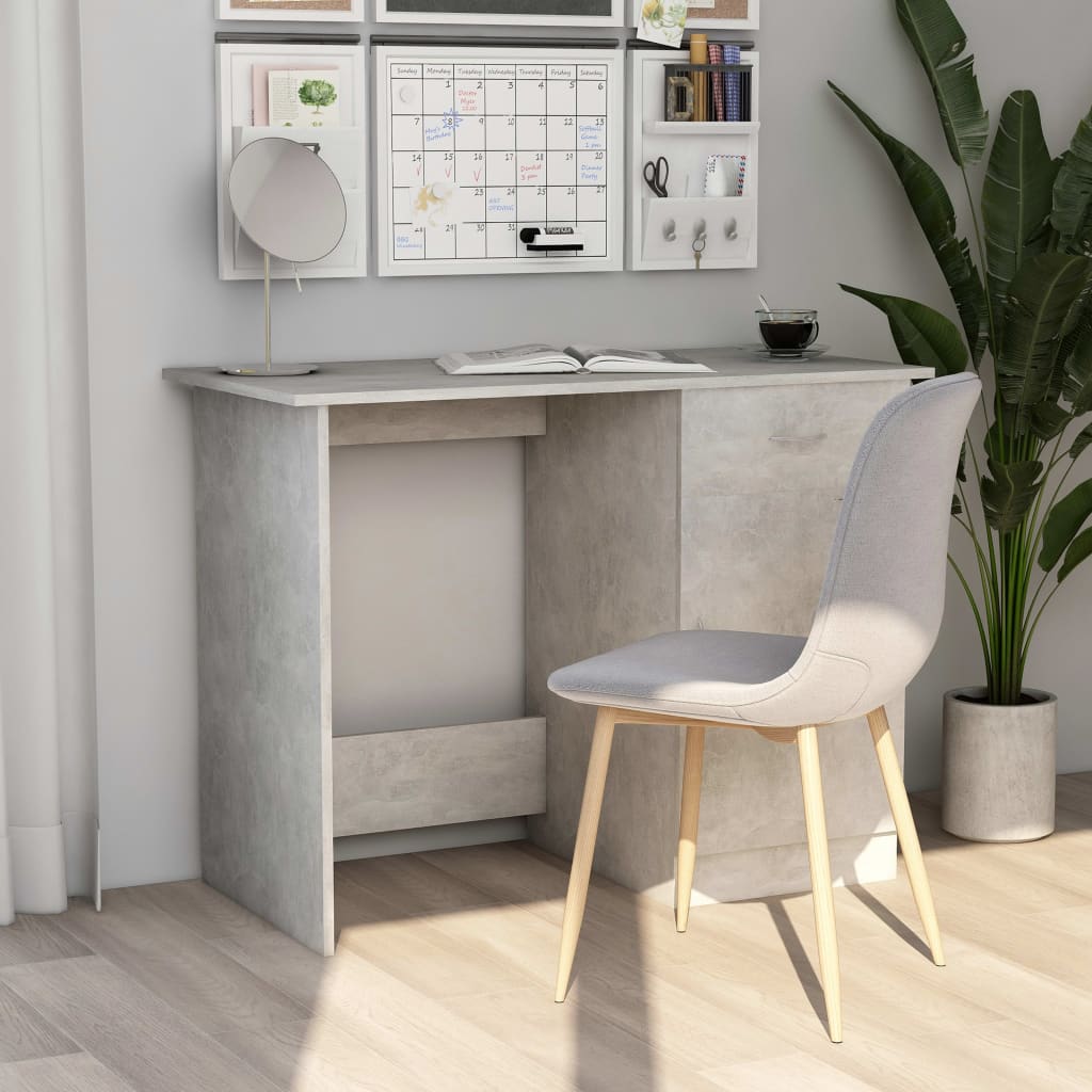 Desk Concrete Grey 100x50x76 cm Engineered Wood - Design Hut