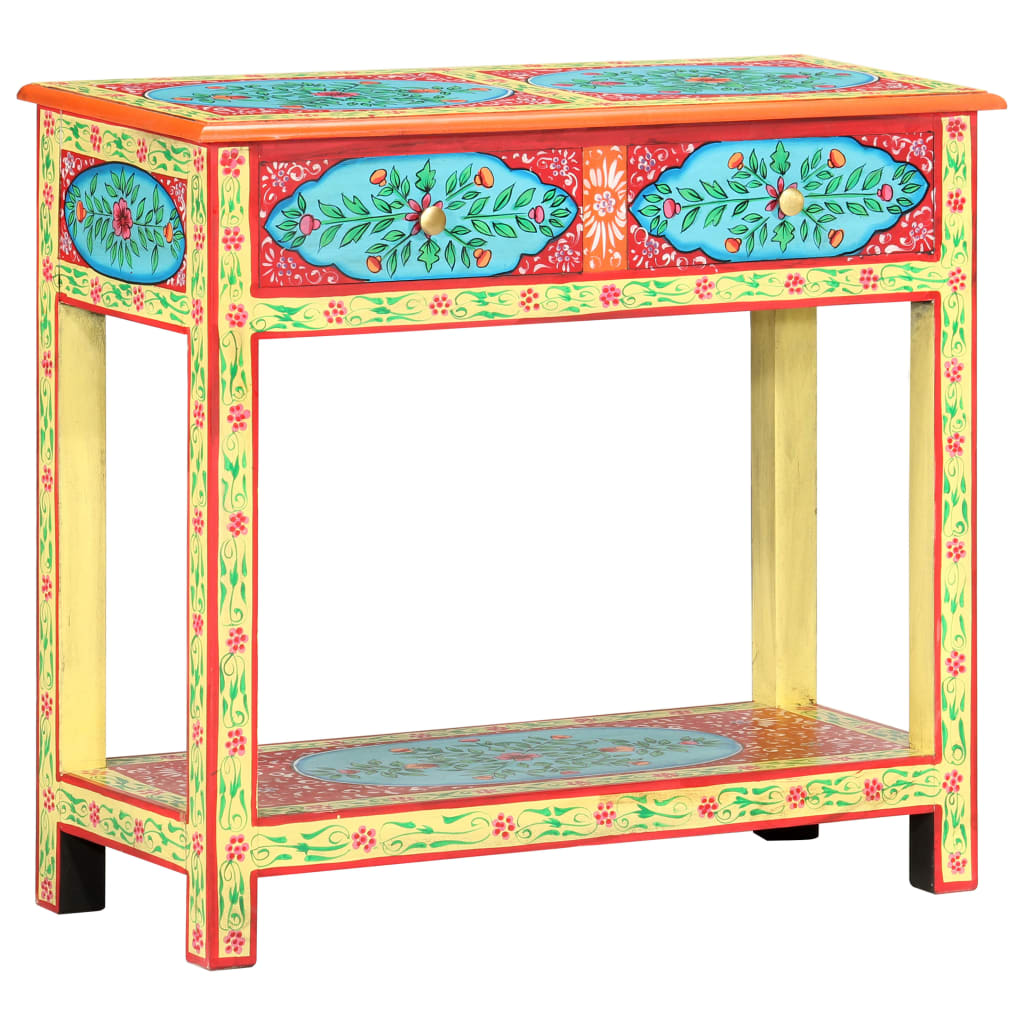 Hand Painted Console Table 80x35x75 cm Solid Mango Wood - Sid & Sam