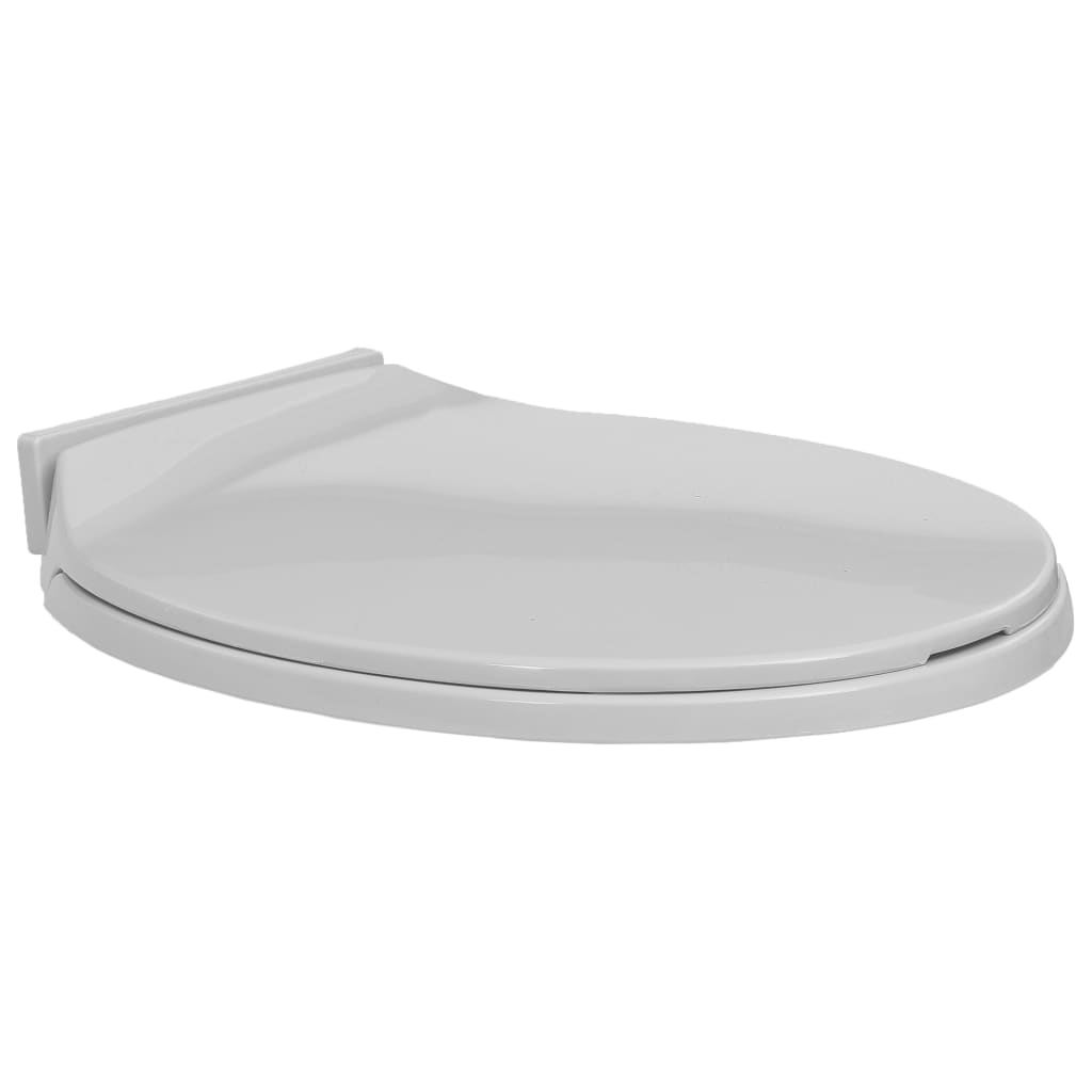Soft-Close Toilet Seat Light Grey Oval - R and M Furniture