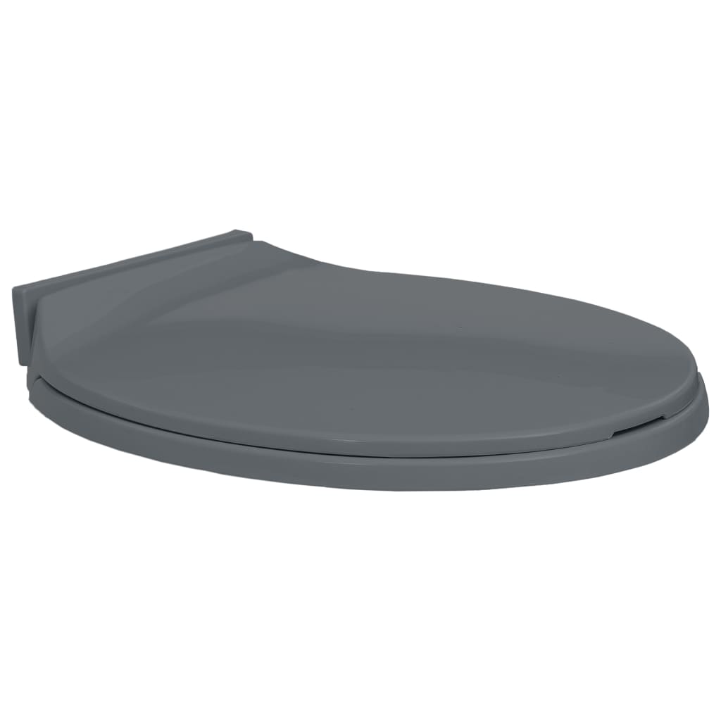 Soft-Close Toilet Seat Grey Oval - R and M Furniture