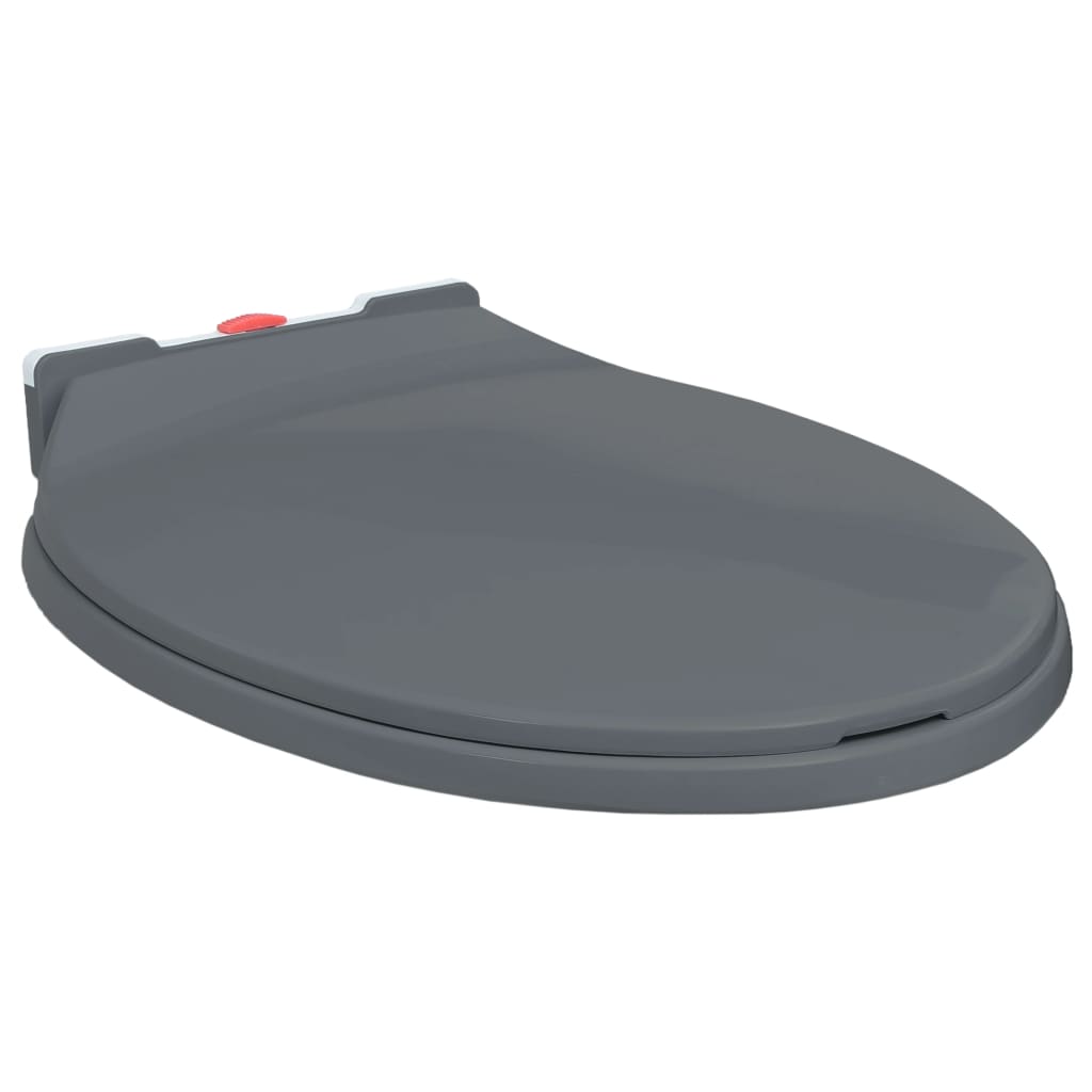 Soft-Close Toilet Seat Quick Release Grey Oval - Design Hut