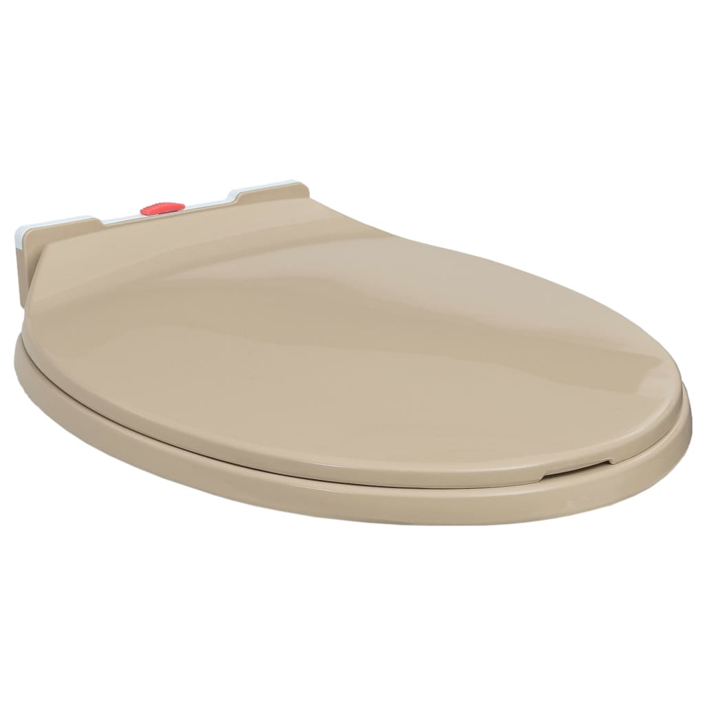 Soft-Close Toilet Seat Quick Release Beige Oval - R and M Furniture