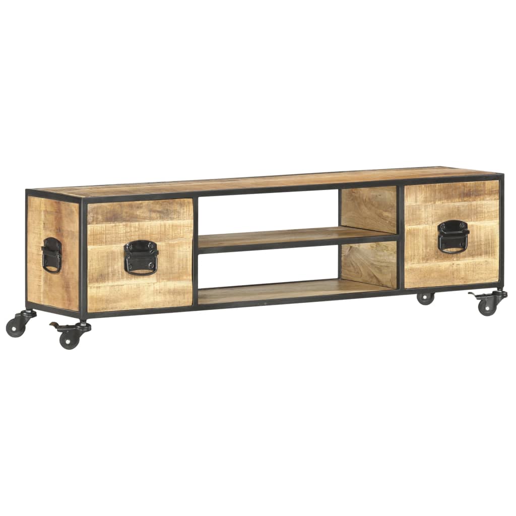 TV Cabinet 130x30x39 cm Solid Mango Wood - All Things Good