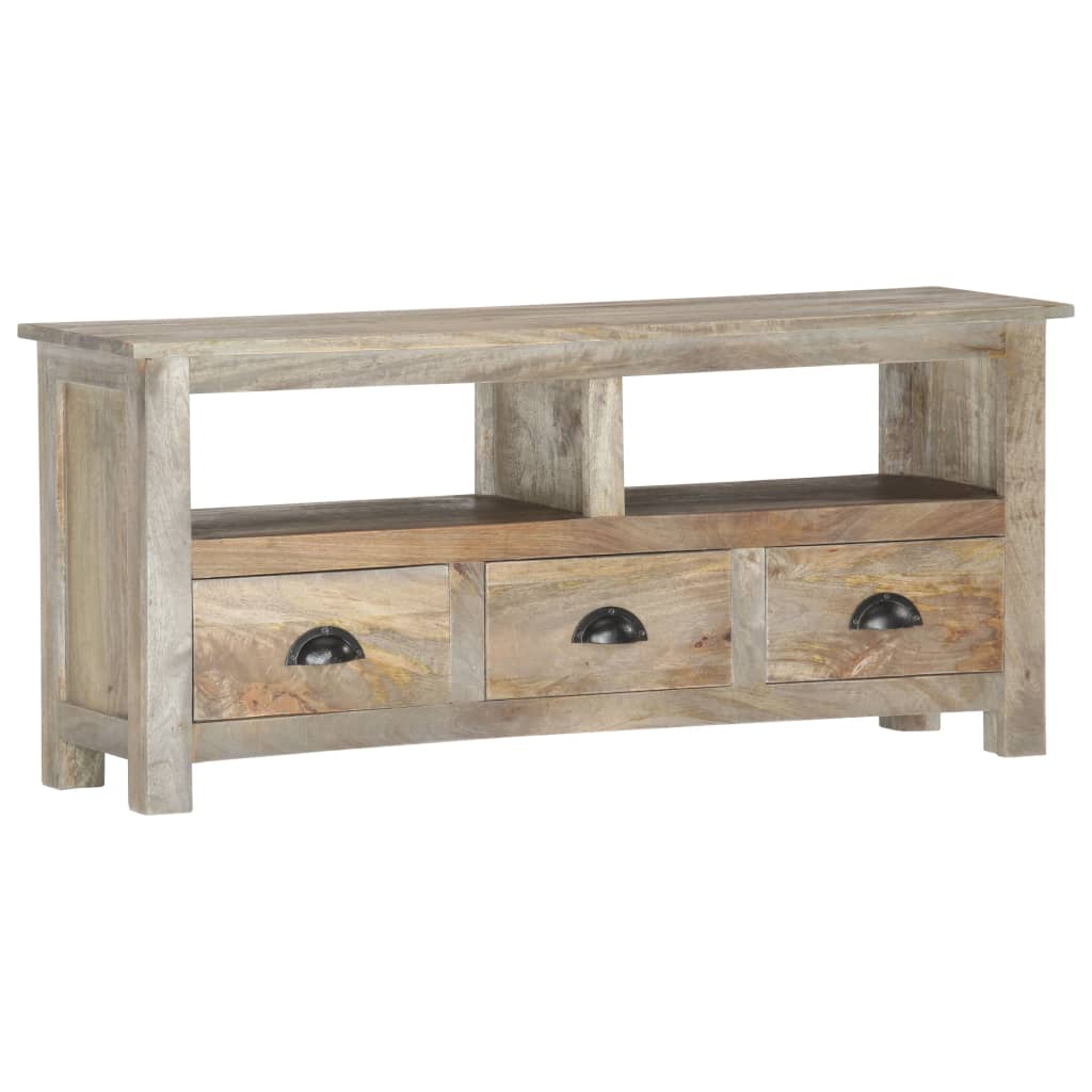 TV Cabinet 110x30x50 cm Solid Mango Wood - The Home Maker