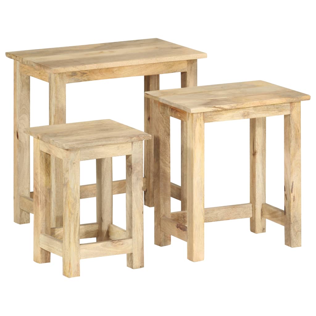 Nesting Tables 3 pcs Solid Mango Wood - Direct Imports