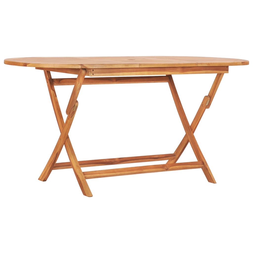 Folding Garden Table 160x80x75 cm Solid Teak Wood - Merlin Deals