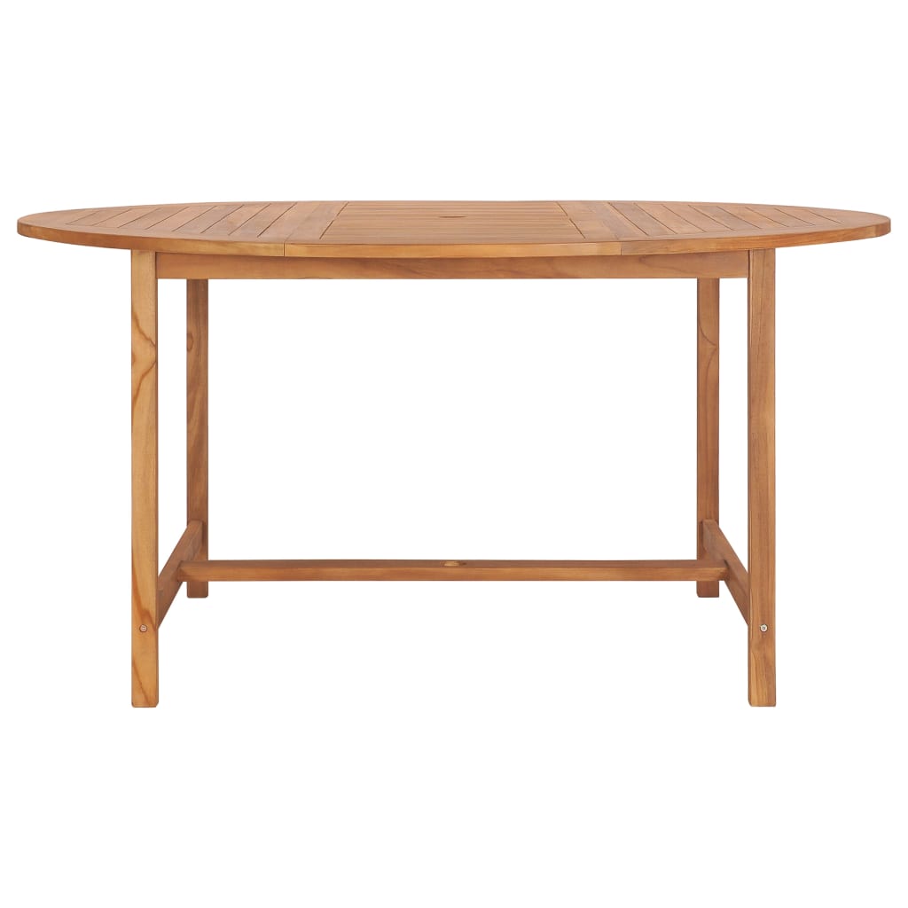 Garden Table 150x76 cm Solid Teak Wood - Decor Base