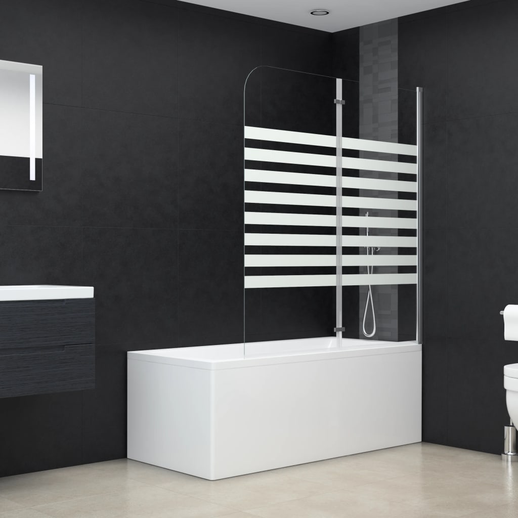 Bath Enclosure 120x140 cm Tempered Glass Stripe - Decor Base