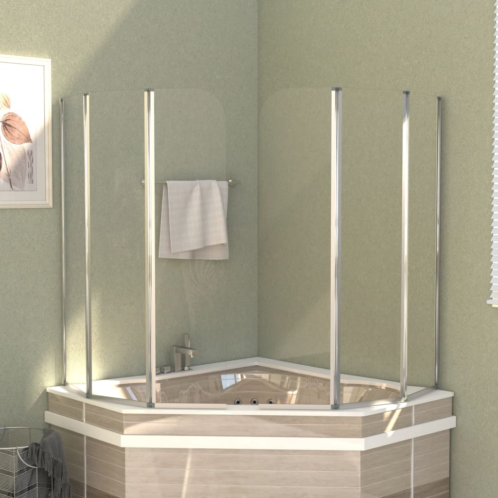 Bath Enclosures 2 pcs 104x130 cm Tempered Glass Transparent - R and M Furniture