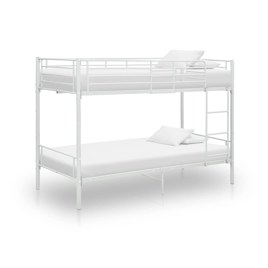 Bunk Bed White Metal 90x200 cm - Merlin Deals