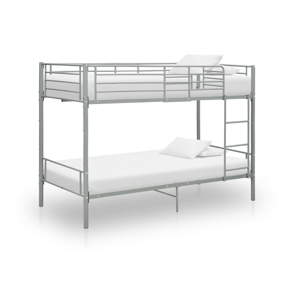 Bunk Bed Grey Metal 90x200 cm - All Things Good