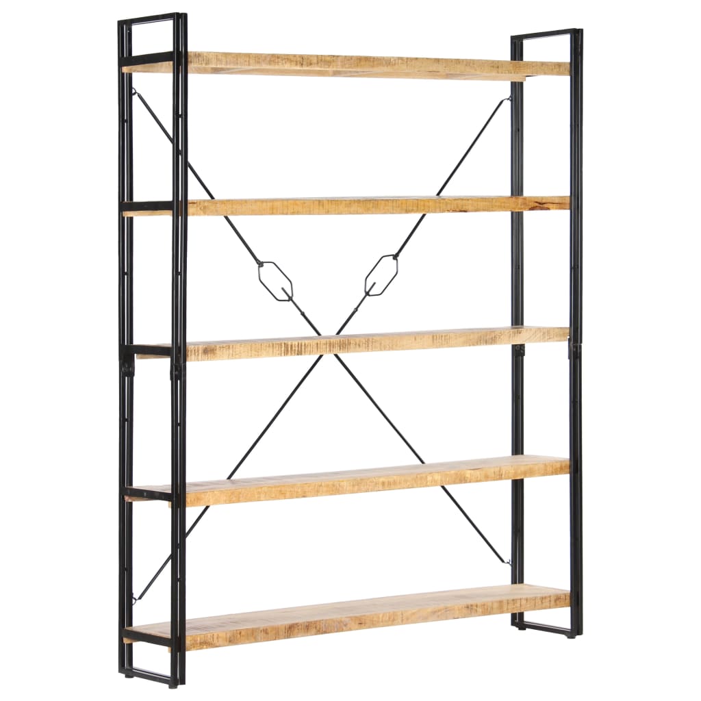 5-Tier Bookcase 140x30x180 cm Solid Mango Wood - Casper Homes