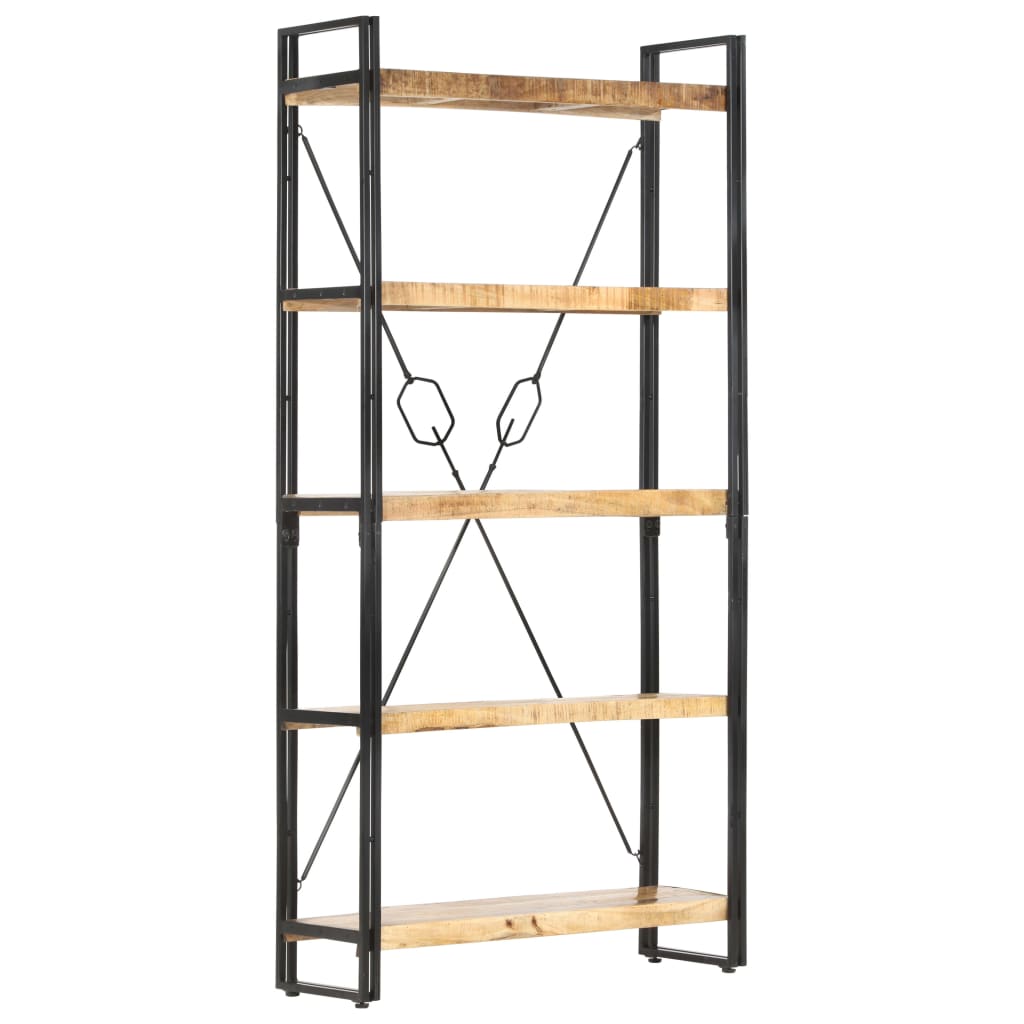 5-Tier Bookcase 90x30x180 cm Solid Mango Wood - Direct Imports