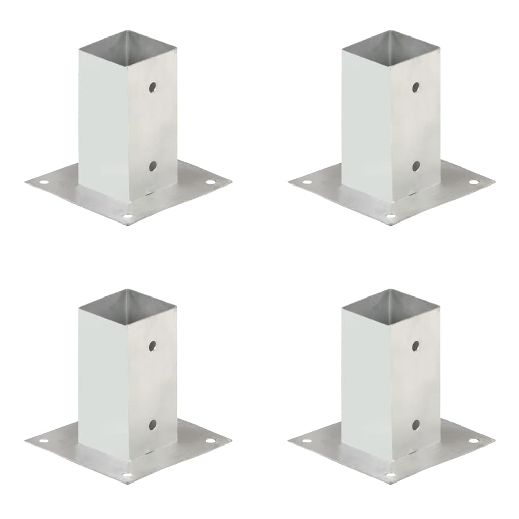 Post Anchors 4 Pcs Galvanised Metal 71mm - The Home Maker