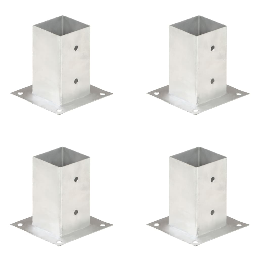 Post Anchors 4 Pcs Galvanised Metal 81mm - The Home Maker