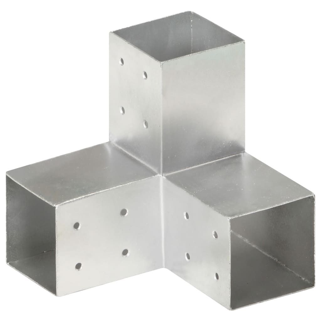 Post Connectors 4 pcs Y Shape Galvanised Metal 81x81 mm - Style and Chic