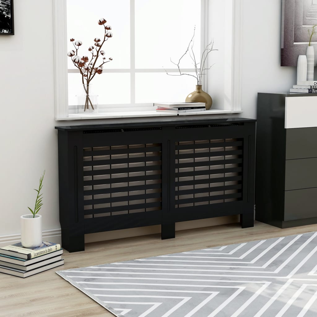 Radiator Cover Black 152x19x81.5 cm MDF - R and M Furniture