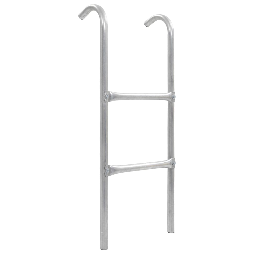 2-Step Trampoline Ladder Steel Silver 72 cm - R and M Furniture