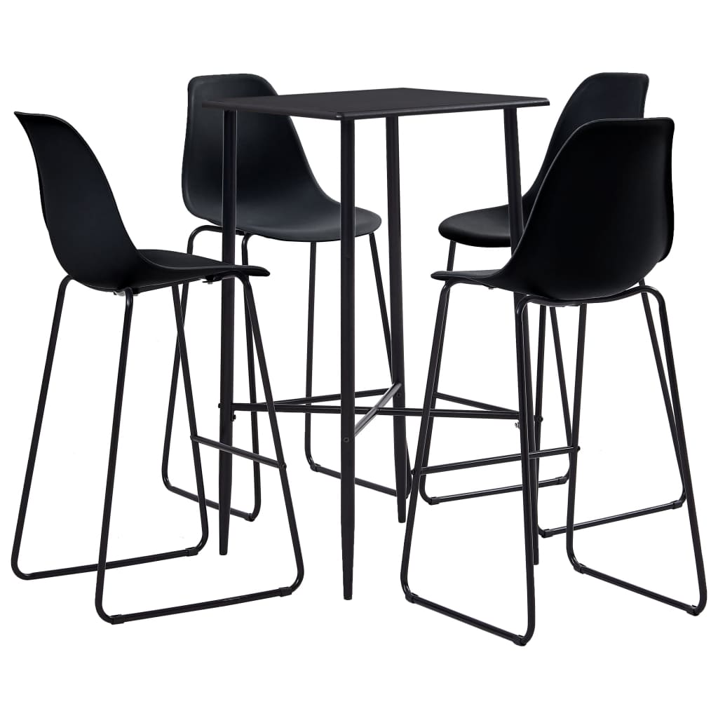 5 Piece Bar Set Plastic Black - Sid & Sam