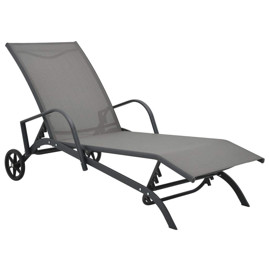 Sun Lounger Steel and Textilene - Style and Chic