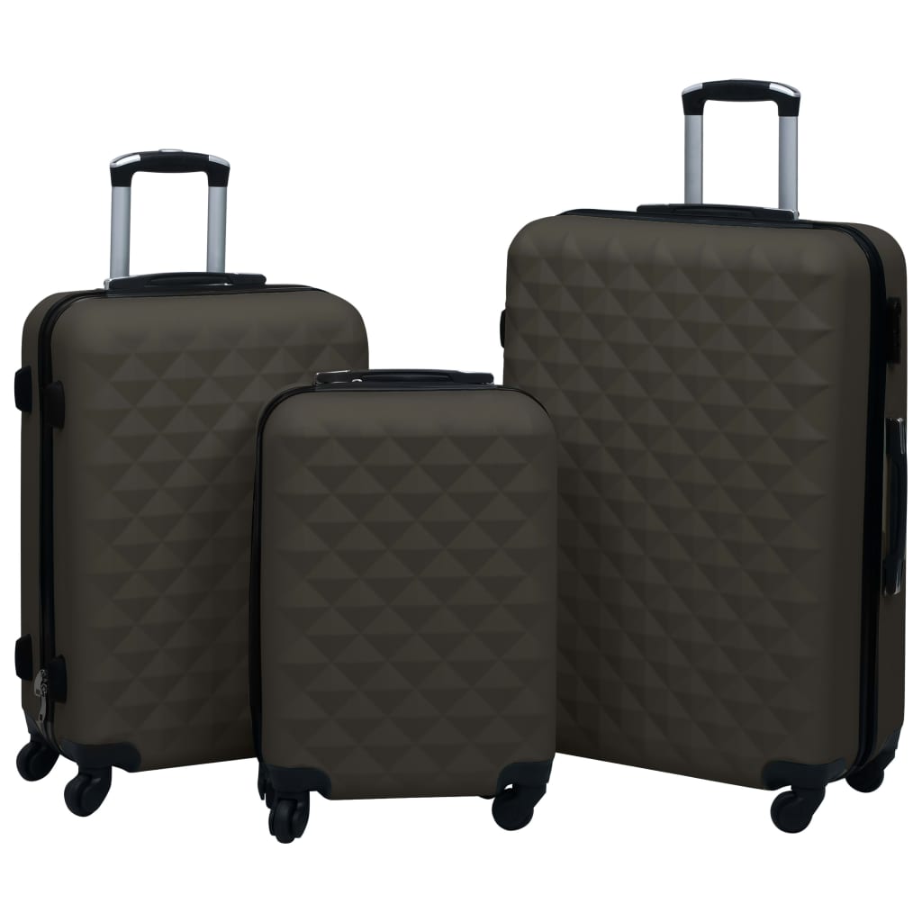 Hardcase Trolley Set 3 pcs Anthracite ABS - Millennium Furniture