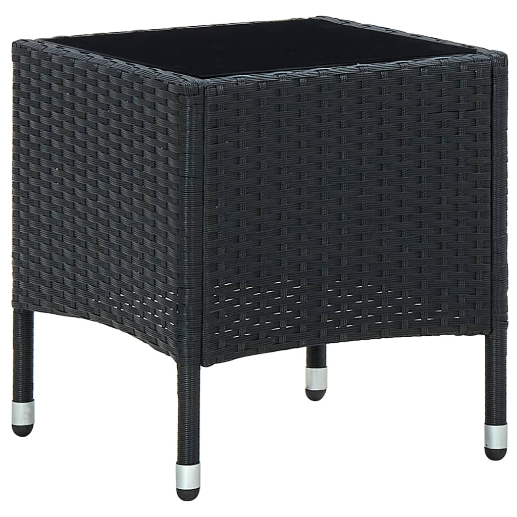 Garden Table Black 40x40x45 cm Poly Rattan - Merkel Designers