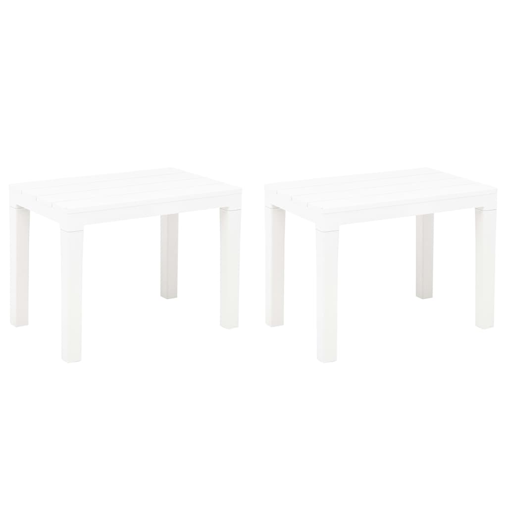 Garden Benches 2 pcs White Plastic - Design Hut
