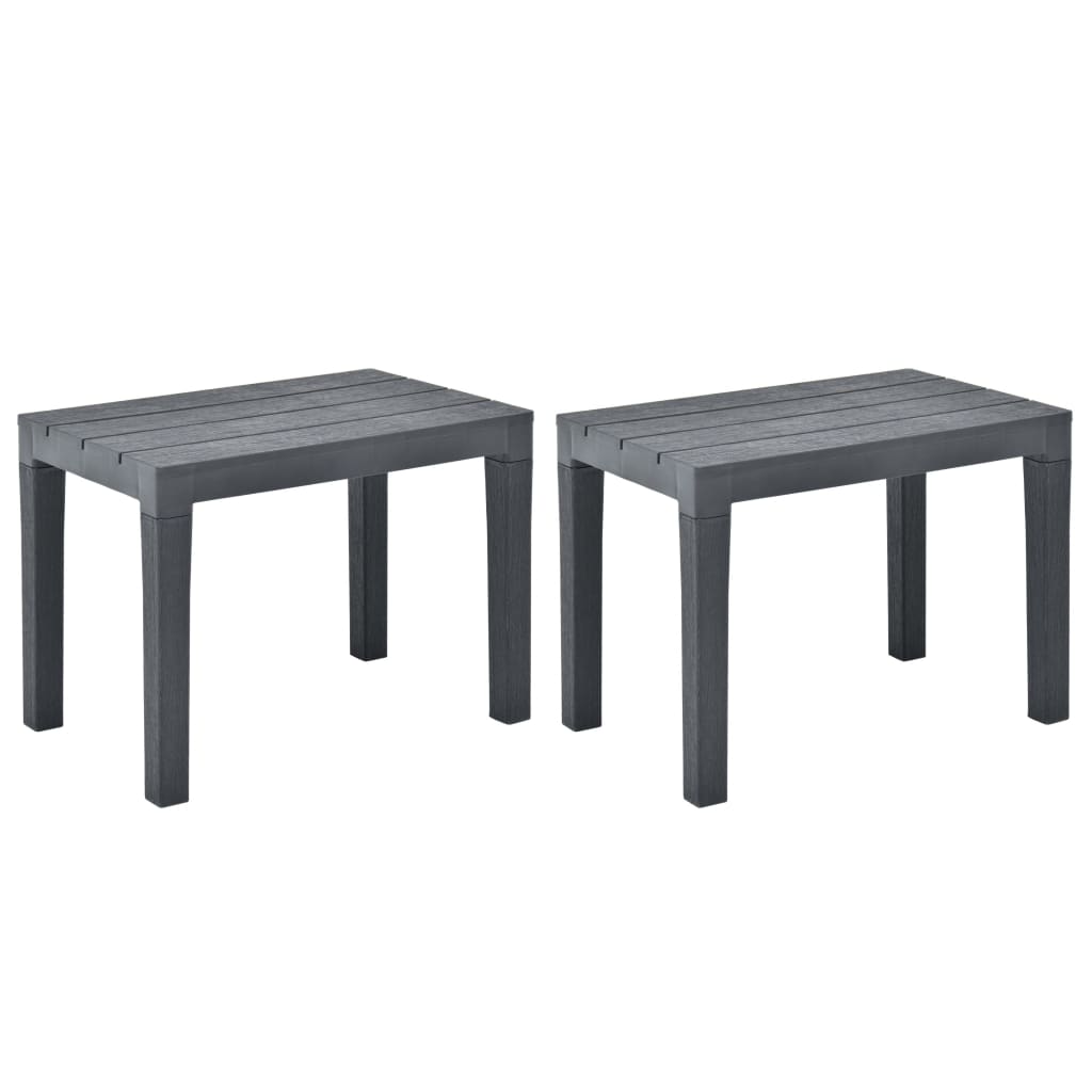 Garden Benches 2 pcs Anthracite Plastic - R and M Furniture